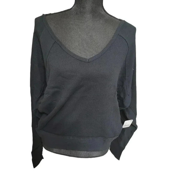 Free People NWT Santa Clara Thermal Top Black - Picture 6 of 10